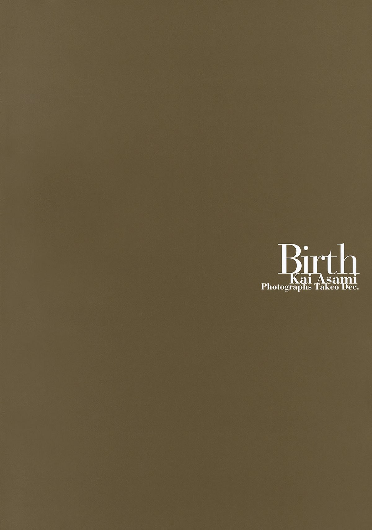 [Photo Book] Asami Kai 甲斐麻美《 Birth》[80P]