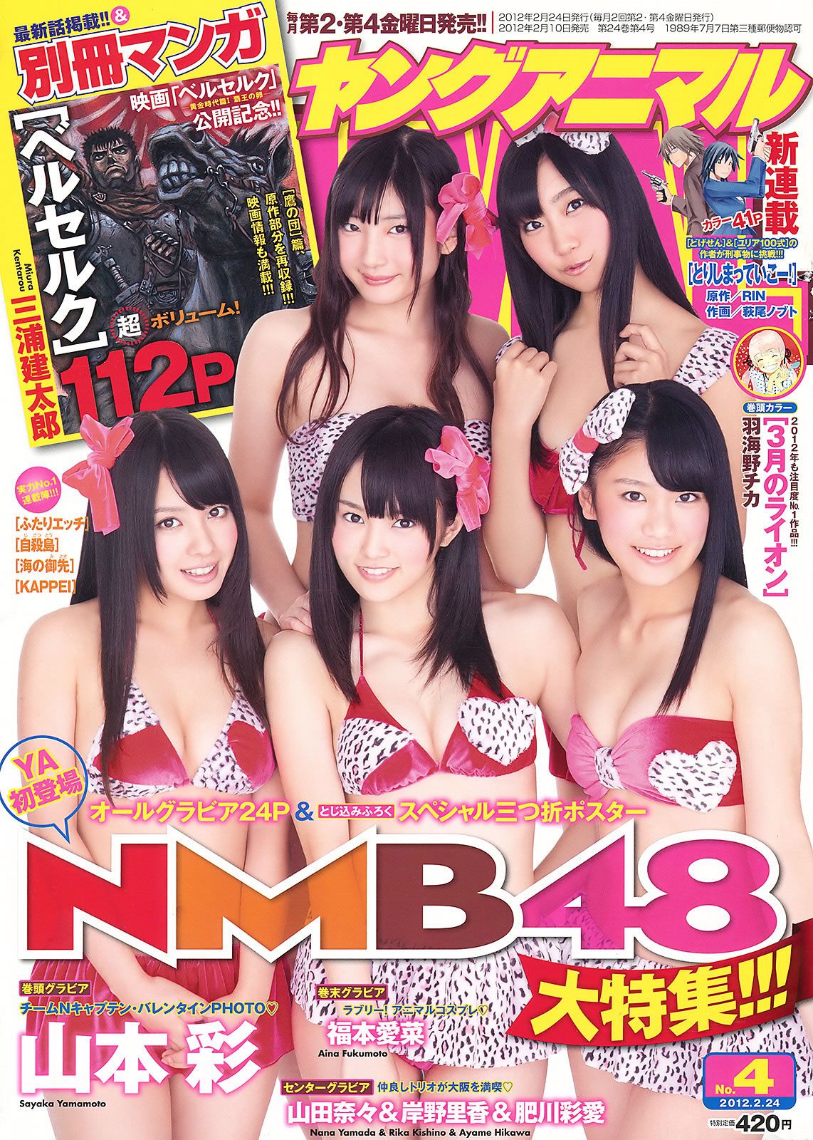 [Young Animal] 2012 No.03 04 吉木りさ 百川晴香 篠崎愛 瑠川リナ NMB48 山本彩 山本奈々 [41P]