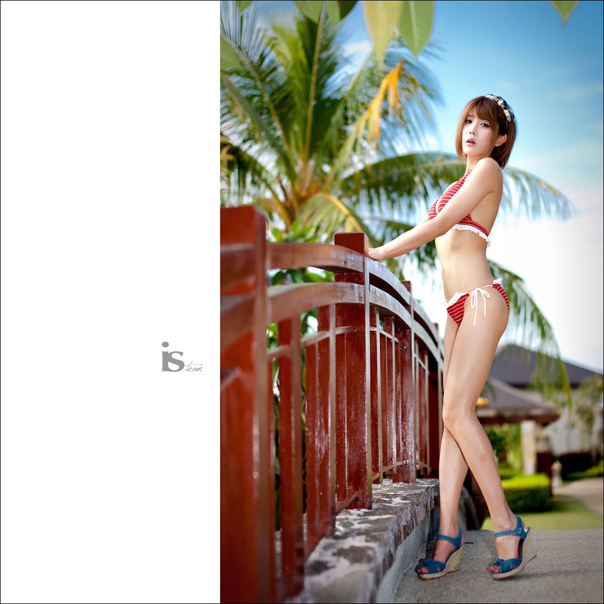 韩国超级车模许允美-红白条纹比基尼外拍 [93P]