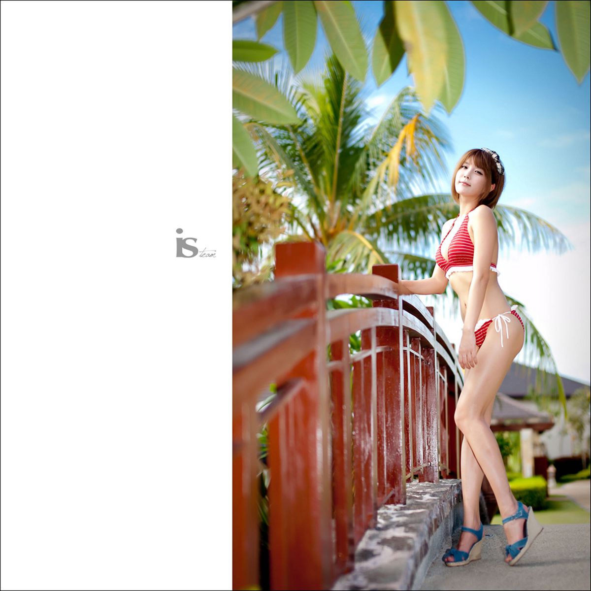韩国超级车模许允美-红白条纹比基尼外拍 [93P]