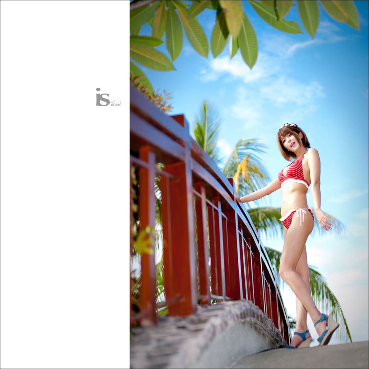 韩国超级车模许允美-红白条纹比基尼外拍 [93P]