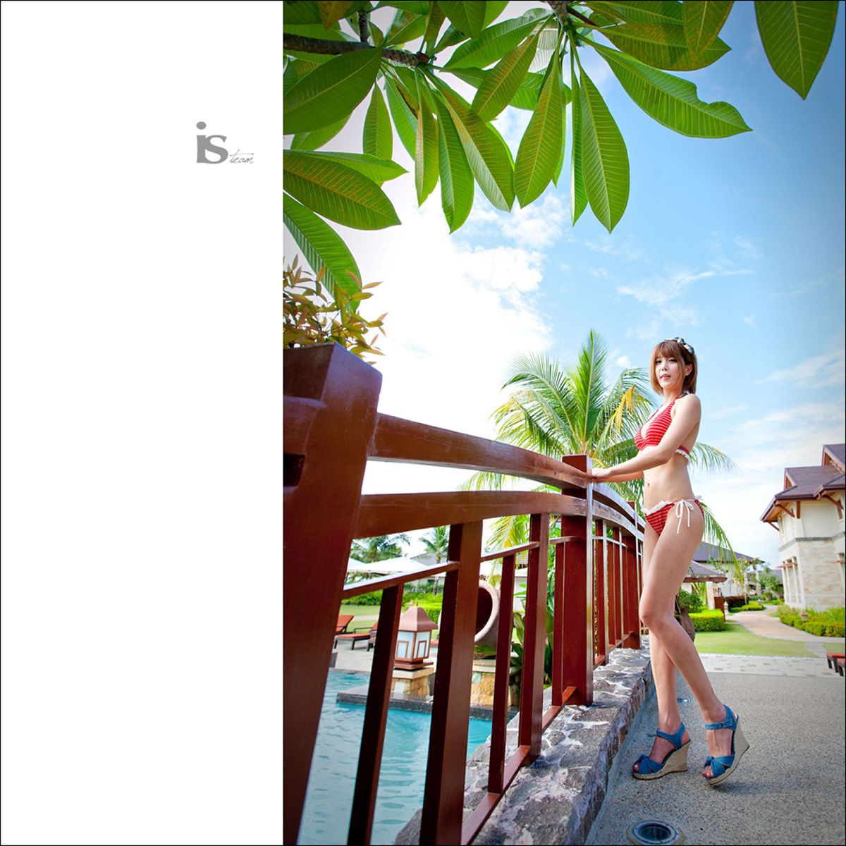 韩国超级车模许允美-红白条纹比基尼外拍 [93P]