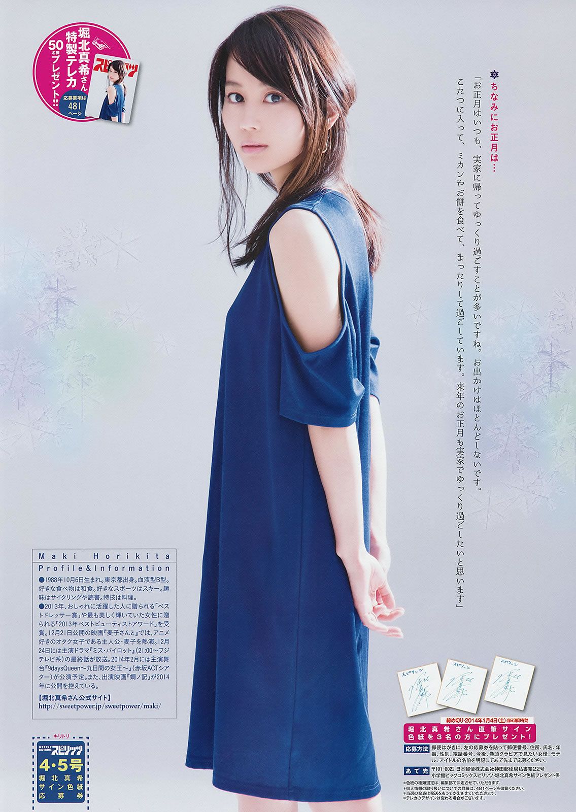 [Weekly Big Comic Spirits] 2014 No.01-06 桜井美南 大原櫻子 松井珠理奈 堀北真希 堀北真希 [28P]