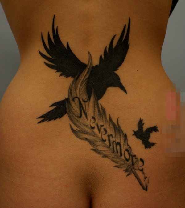 多款关于鸟类的黑色素描轮廓创意个性纹身图片