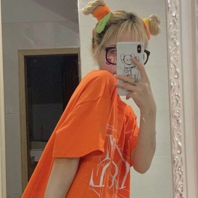 高清唯美好看的橙色头像精致女生图片