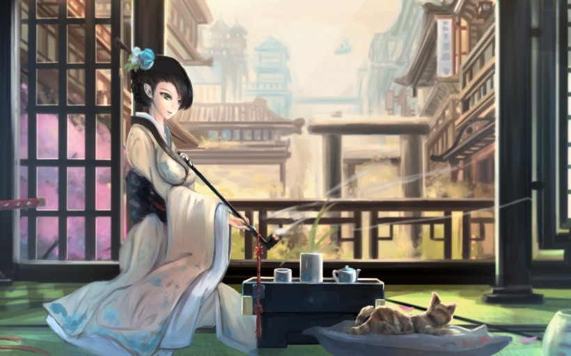 日本插画师kikivi动漫少女精美意境图片