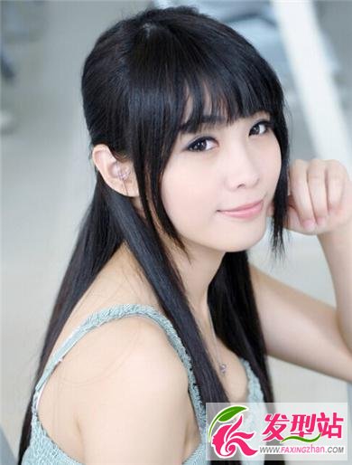 校园女生长发扎发发型  甜美清秀校园女生中长长发发型图片欣赏