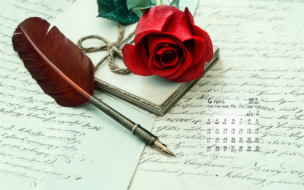 2017年4月唯美简约植物花卉日历壁纸