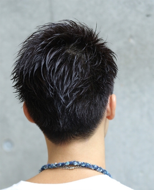 椭圆脸男生短发发型设计 三面效果图