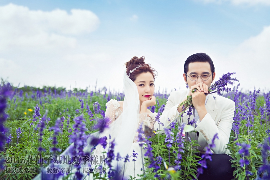 婚纱照薰衣草图片 薰衣草 婚纱照