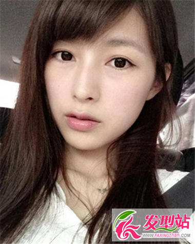 女生长发发型瓜子脸 中长发瓜子脸流行染发颜色图片