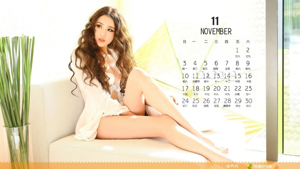 2013年11月性感美女日历桌面壁纸