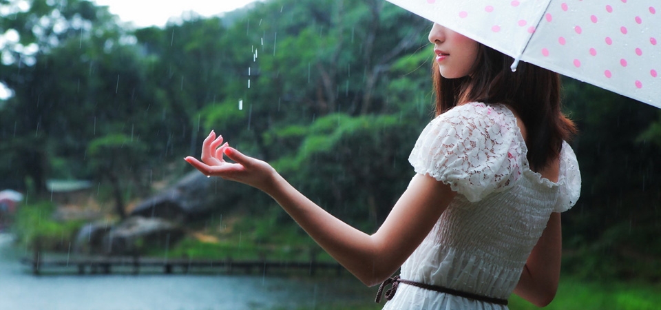 女孩，伞，雨，心情，唯美桌面壁纸