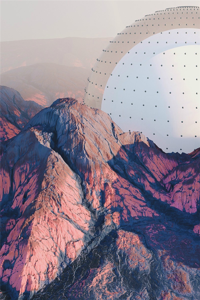 月球奇幻风景拼图艺术手机壁纸