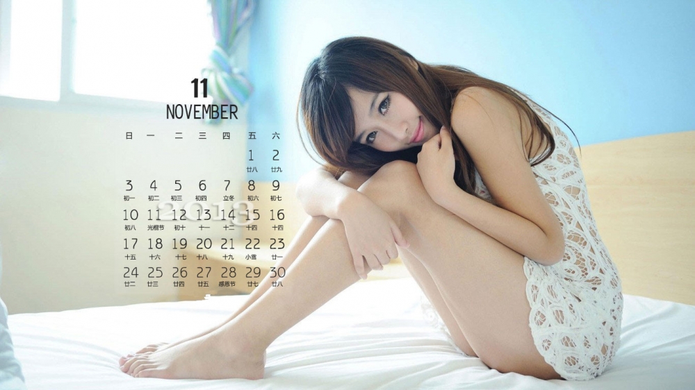 2013年11月性感美女日历桌面壁纸