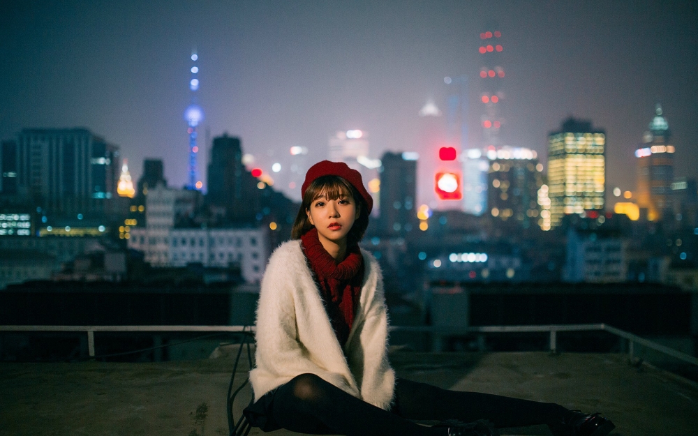 日系少女黑夜写真集电脑高清壁纸