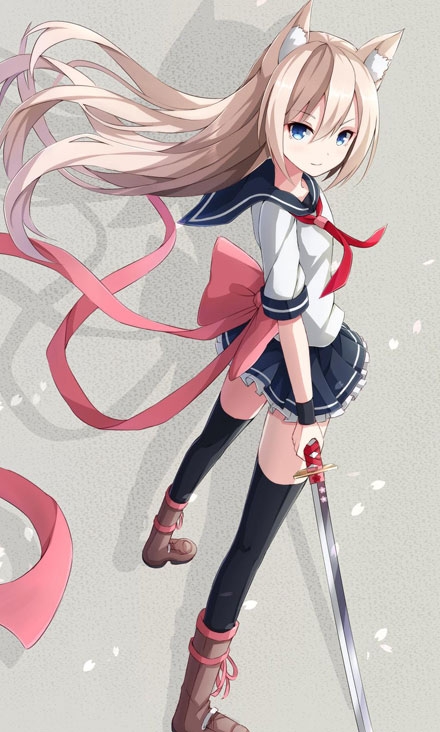 枪械帅气美少女卡通图
