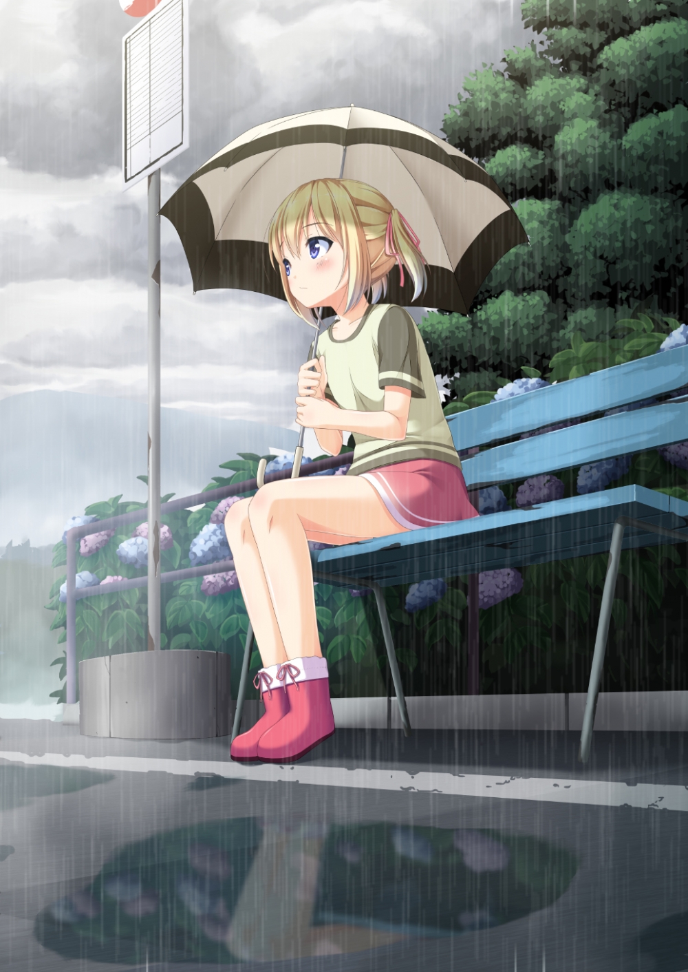 下雨天1750x1080高清动漫图片壁纸2.0MB