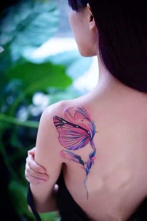 唯美浪漫彩色纹身图片