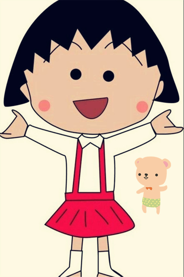 樱桃小丸子手机壁纸 樱桃小丸子可爱萌系情侣手机壁纸
