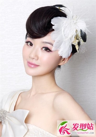 2014秋季婚纱照必备新娘盘发 优雅大气盘发显气质