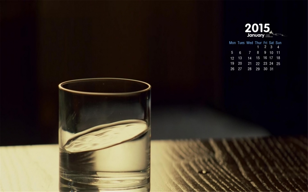 2015年1月日历简约灰色背景的创意个性图片素材桌面壁纸下载