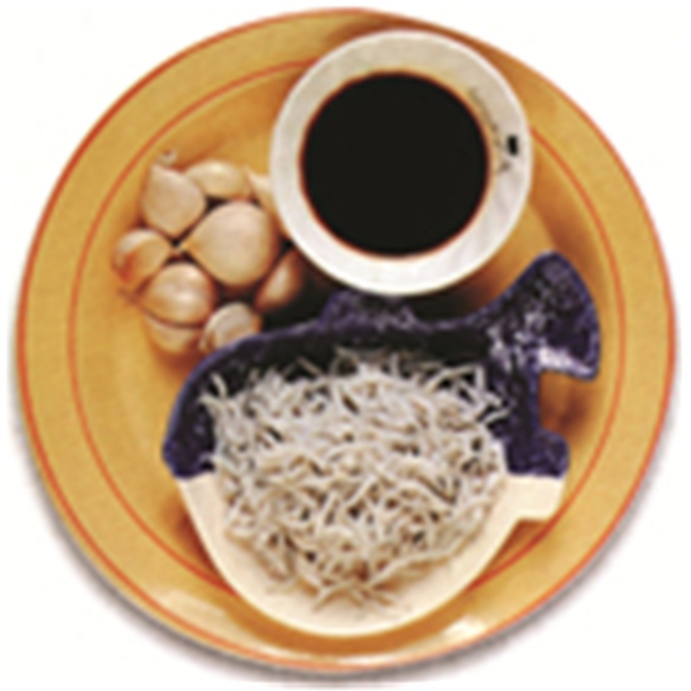 香蒜银鱼中式菜品美食素材图片