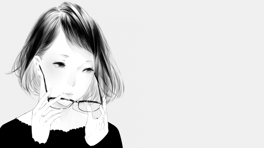 黑白交织下的唯美：插画师爽々唯美意境壁纸合集