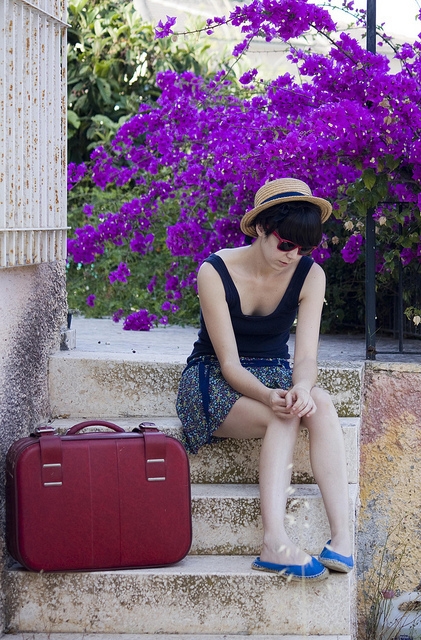 带着草帽去旅行夏天女生唯美图片