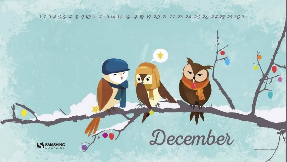 2014年12月高清日历宽屏壁纸