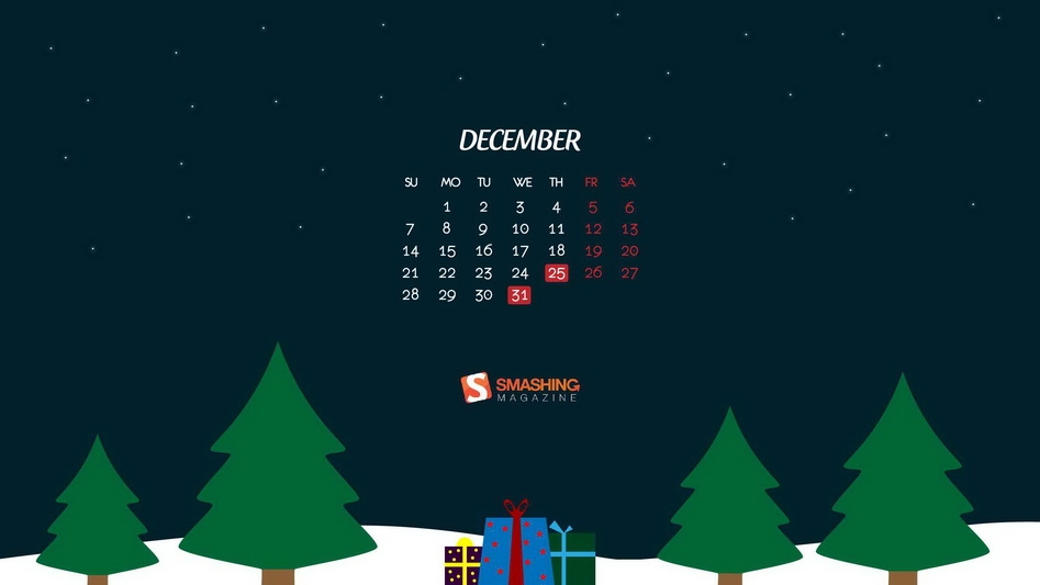 2014年12月高清日历宽屏壁纸