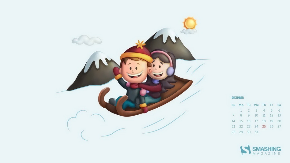 2014年12月高清日历宽屏壁纸