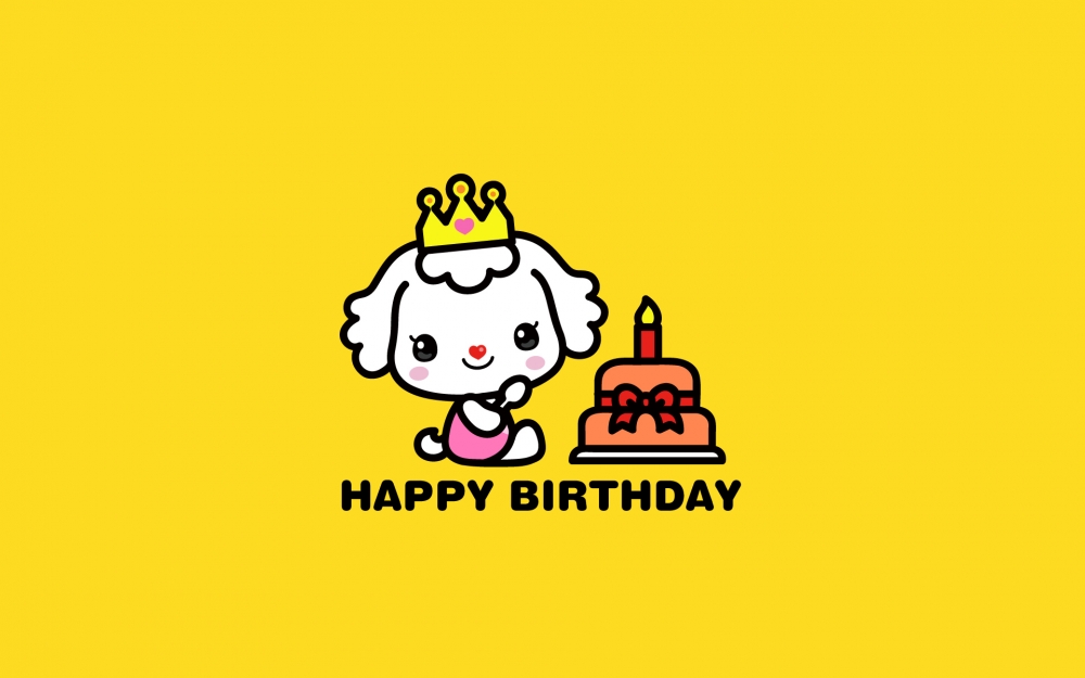 可爱卡通艾米莉生日快乐祝福电脑桌面壁纸