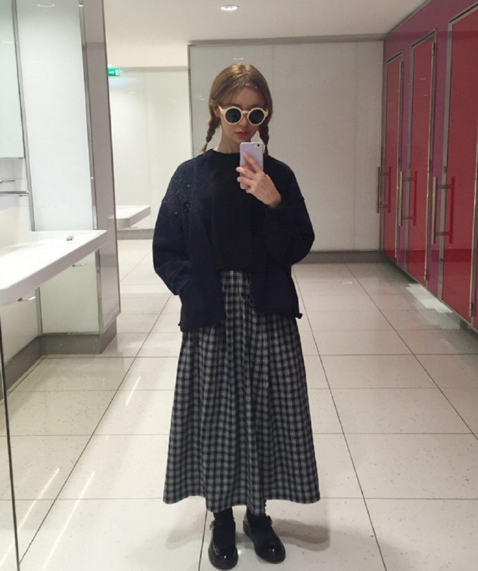 较小学生妹冬季出游韩风look *160cm 搭配参考
