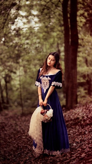 古典清纯美女复古写真图片手机壁纸