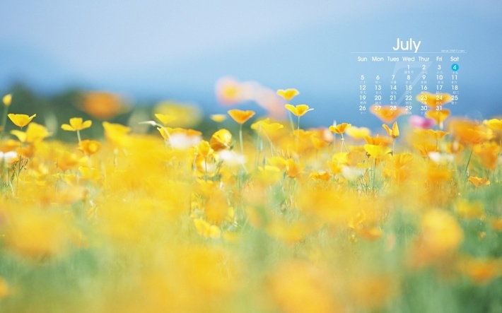2015年7月唯美月历壁纸