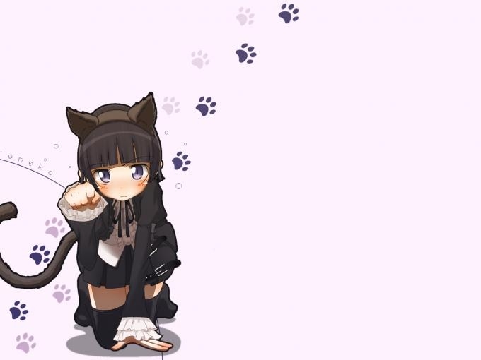 Q版和风美人黑猫五更琉璃