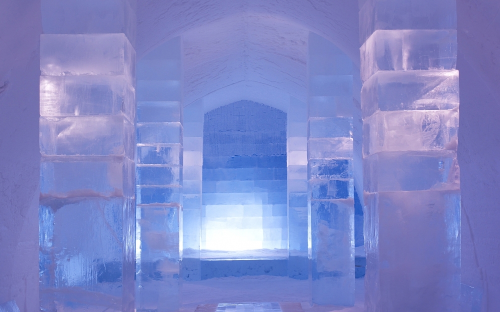 冰川雪人雪景宽屏壁纸