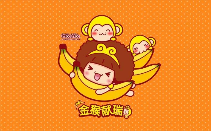 摩丝摩丝金猴献瑞高清壁纸