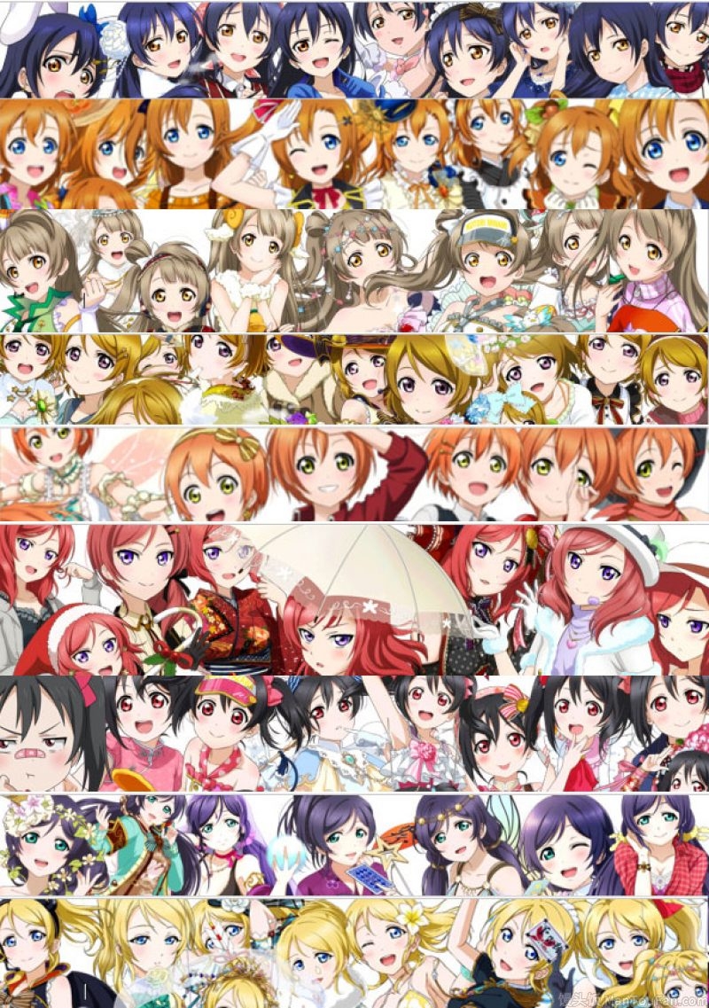 《Love Live！》密集型角色手机壁纸 偶像各种表情一张收罗