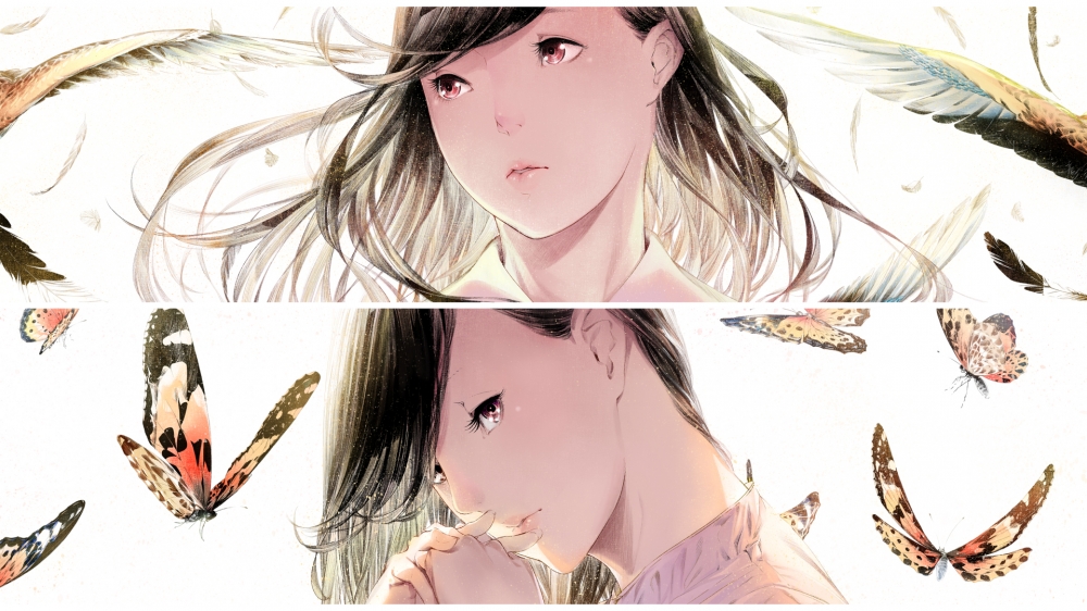 黑白交织下的唯美：插画师爽々唯美意境壁纸合集