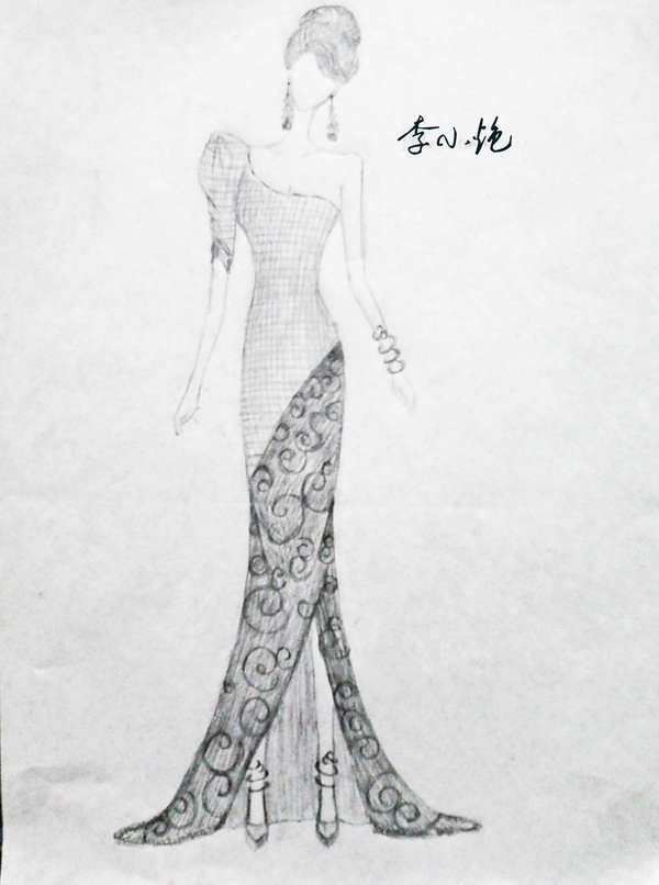 小小设计 手绘婚纱