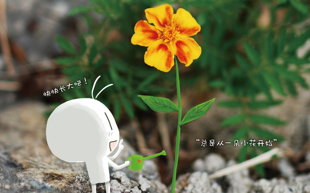 创意图片幸福的小豌豆唯美壁纸