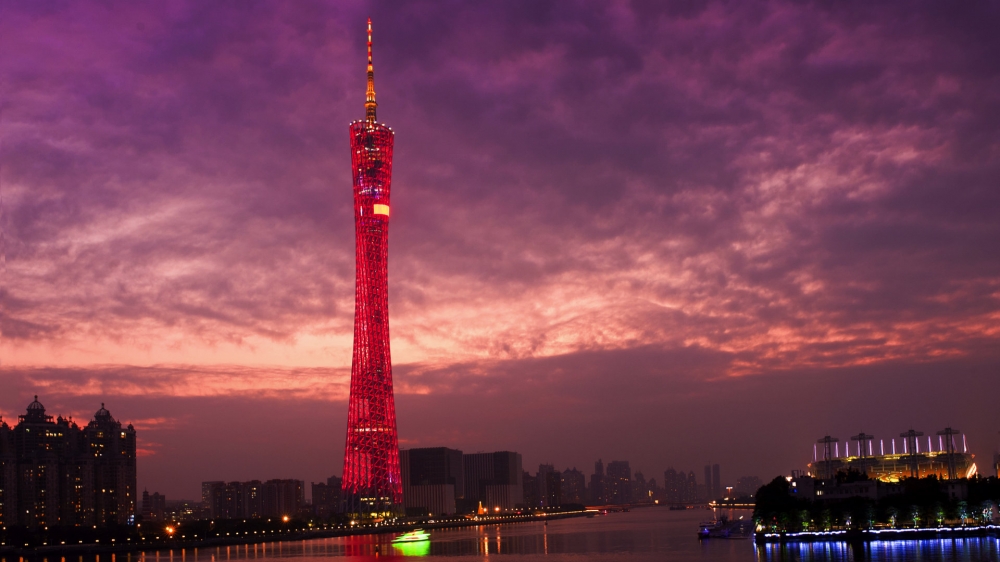 广州塔小蛮腰夜景风景图片电脑桌面壁纸下载