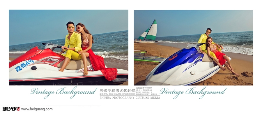 海边浪漫婚纱照 海边的浪漫婚纱照
