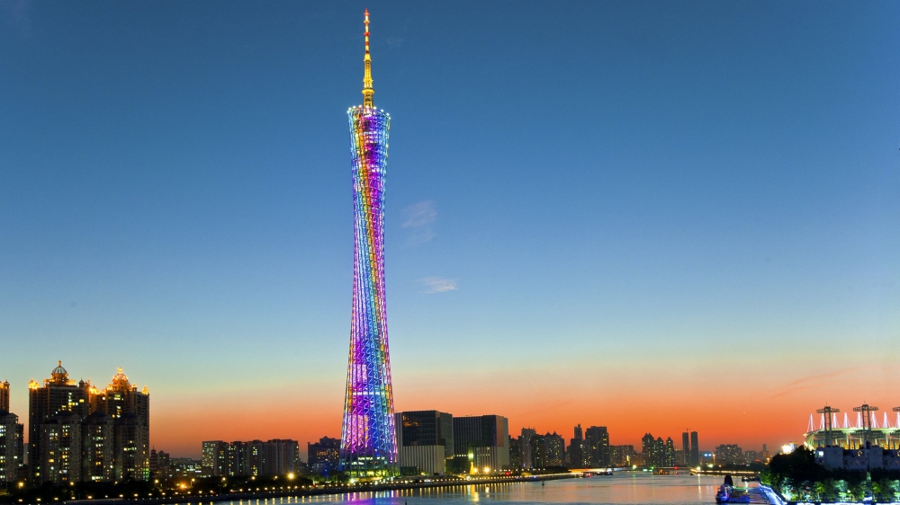 广州塔小蛮腰夜景风景图片电脑桌面壁纸下载