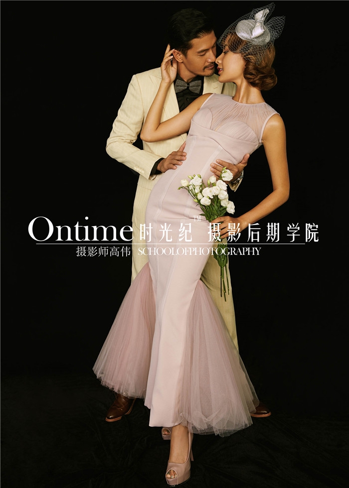 一束百合 婚纱照