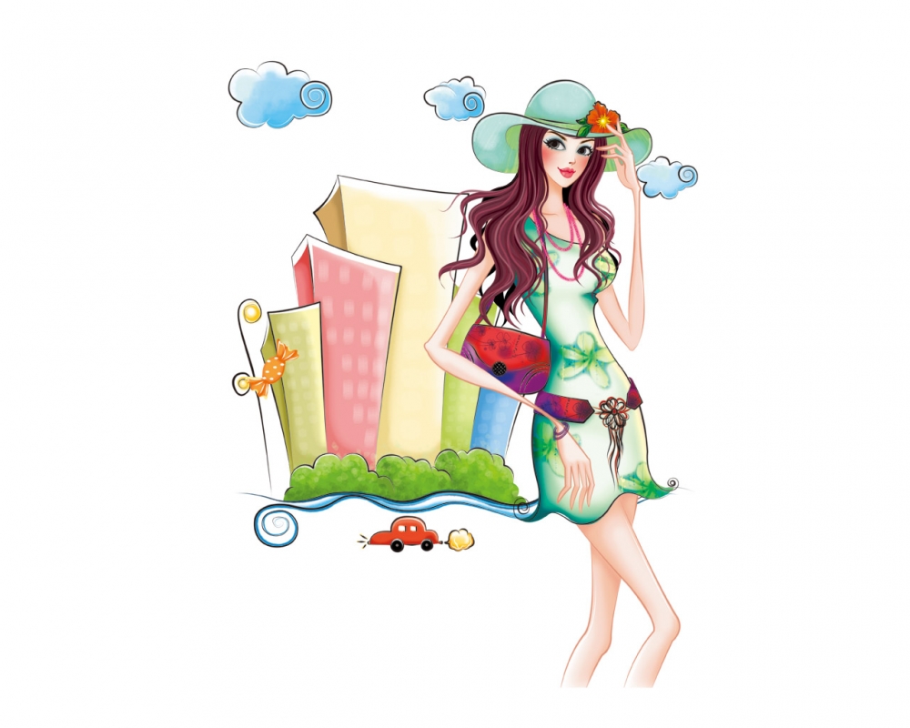 矢量美女时尚风格创意壁纸
