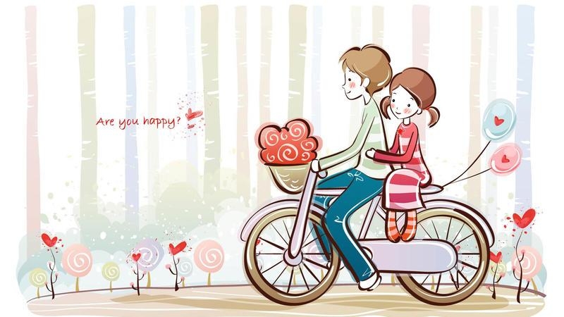 浪漫甜蜜卡通漫画情侣图片