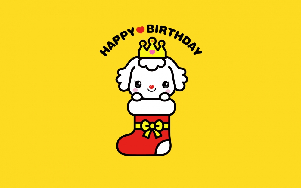可爱卡通艾米莉生日快乐祝福电脑桌面壁纸